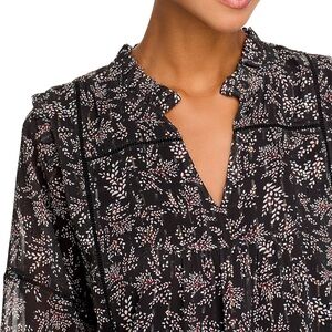 Chic Black Floral Blouse